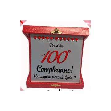 Targa in scatola compleanno 100 anni