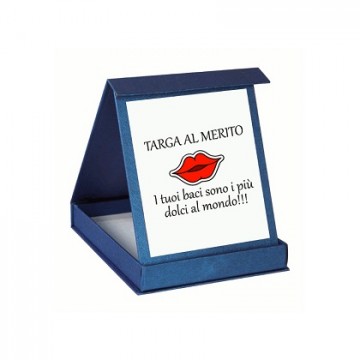 Targa in scatola personalizzato con scritta TARGA AL MERITO