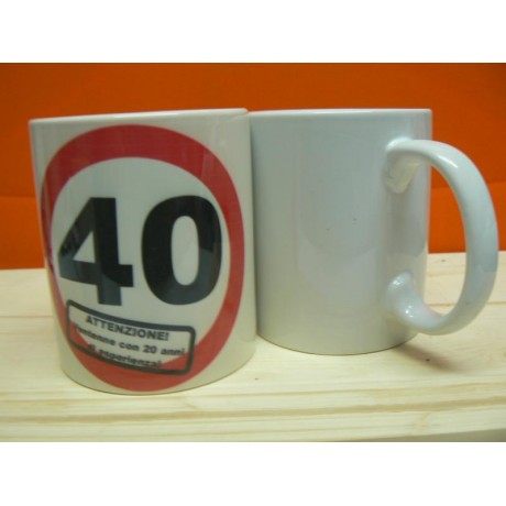 Tazza mug in ceramica compleanno 30 - 40 - 50 misura 8x10
