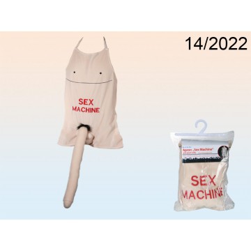 14/2022 - Grembiule con pene in peluche, Sex Machine, ca. 66 x  54 cm, in confezione PVC da appendereEAN 4029811328819