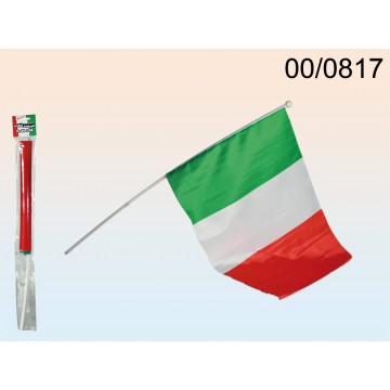 bandiera italia 30x46 con astina in legno