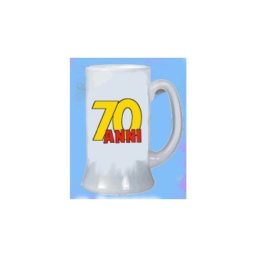 Boccale birra compleanno 8x13cm 70 anni