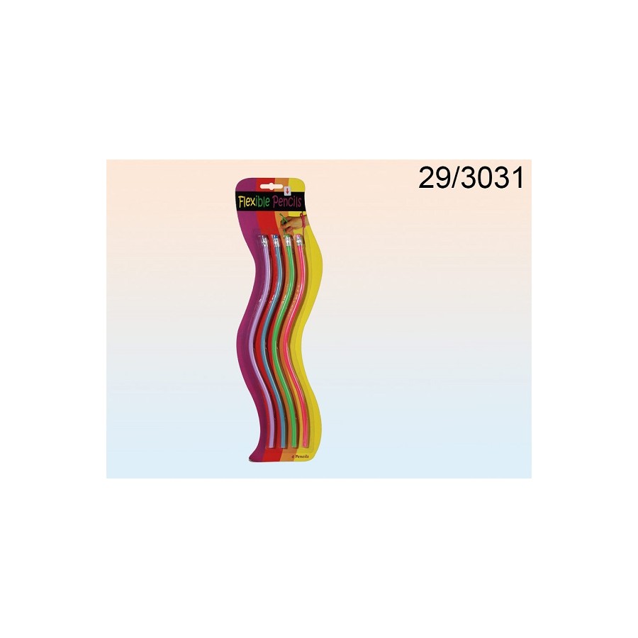 Matite flessibili, ca. 32 cm, 4 colori ass., 4 pz. su blister, 2496/PALEAN  4029811329670 - Pazza Idea Regali