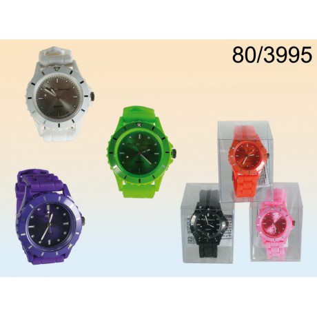 orologio in silicone colours pile incluse in confezione pvc display pezzi 12