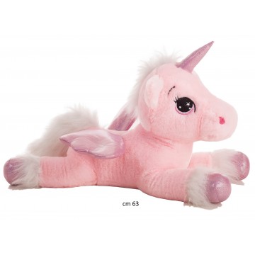 peluche unicorno rosa cm 63