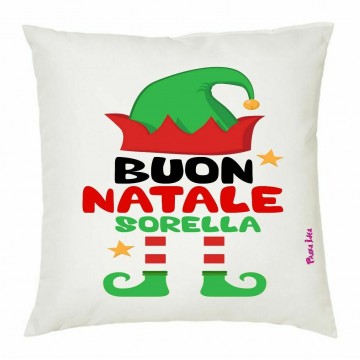 cuscino 40x40 scritta buon natale sorella idea regalo natale feste sorelle