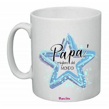 tazza mug ceramica 8x10 scritta papa' migliore del mondo festa regalo festa papà