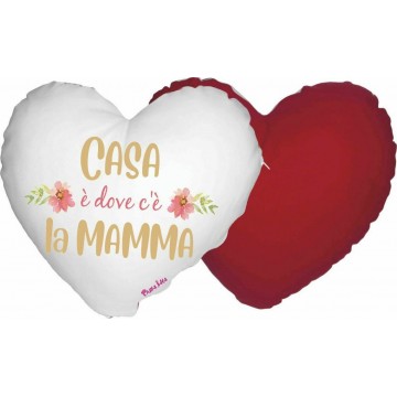 cuscino cuore con scritta casa e dove c'e la mamma regalo festa compleanno