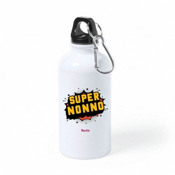 borraccia bottiglia alluminio 500 ml scritta super nonno regalo festa nonni