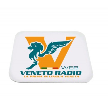 mouse pad tappetino rettangolare pc scritta logo veneto radio gadget
