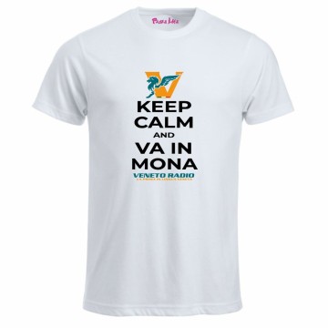 t-shirt bianca uomo scritta veneto radio keep calm and va in mona