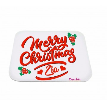 mouse pad tappetino rettangolare pc natale scritta merry christmas zia