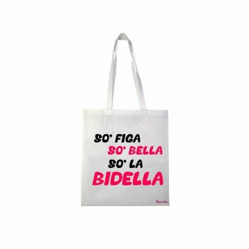 Borsa in poliestere con stampa so  figa so bella son la bidella