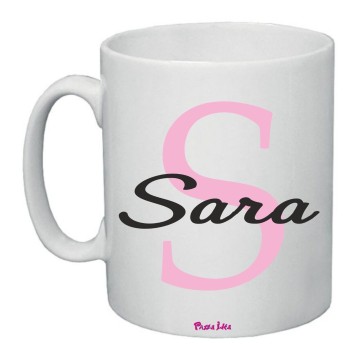 Tazza mug 8x10 cm stampa iniziale nome Sara