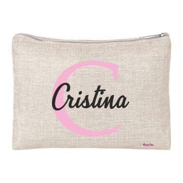 Pochette astuccio 15x20 con iniziale nome cristina