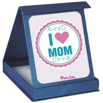 Targa in scatola con stampa i love mom festa della mamma