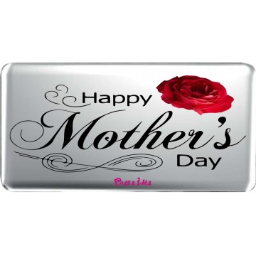 Targhetta in metallo 18x8 con stampa happy mother's day festa della mamma