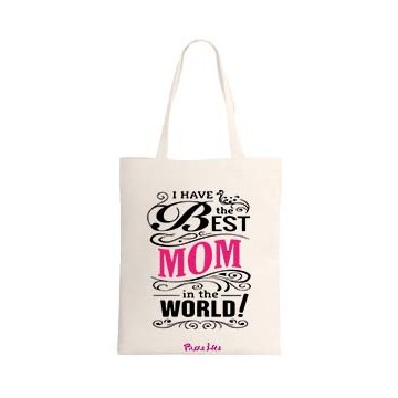 Borsa shopping con stampa i have the best mom in the world festa della mamma