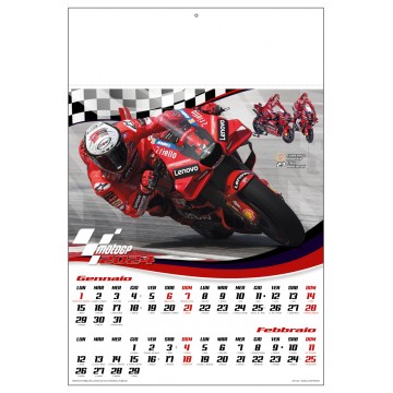 Calendario moto gp carta pattinata lucida 6 pagine  cm 33x50 spazio per personalizzazione33,2x9,8