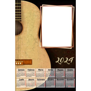 calendario plastificato A3 personalizzato foto 2024 parete chitarra musica