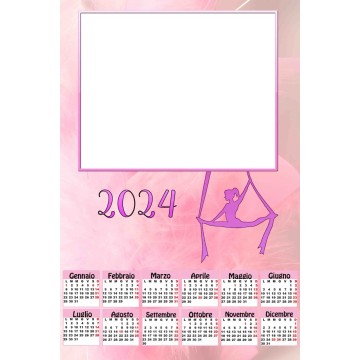 calendario plastificato  A3 personalizzato 1 foto 2024 parete ROSA GINNASTA
