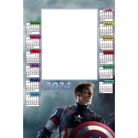 calendario plastificato  A3 personalizzato foto 2024 parete capitan america