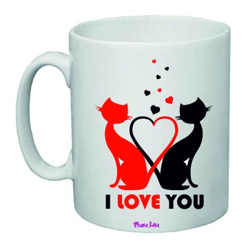 tazza mug in ceramica 8x10 con stampa i love you gatti