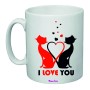 tazza mug in ceramica 8x10 con stampa i love you gatti