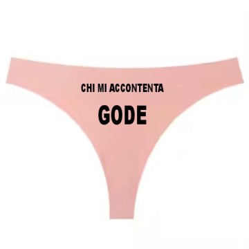 Perizoma tanga  donna in cotone con frase simpatica Chi mi accontenta gode