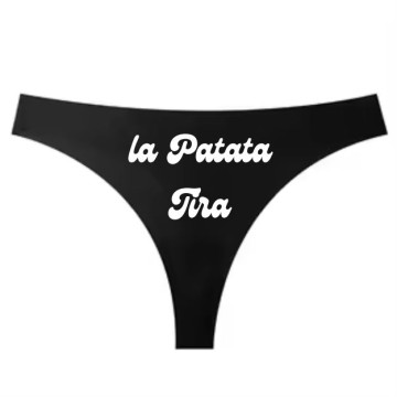 Perizoma tanga in cotone con frase simpatica La patata tira