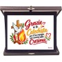 Targa con astuccio blu cm 23x19 con dedica grazie a te catechista