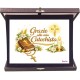 Targa con astuccio blu cm 23x19 con dedica grazie alla mia catechista Cresima