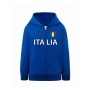Felpa con stampa  italia in caldo cotone 290 gr con zip , cappuccio e tasconi