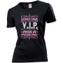 T-shirt maglietta in cotone donna con stampa VIP vecia in pensione