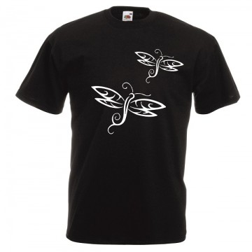 t-shirt cotone con disegno libellula