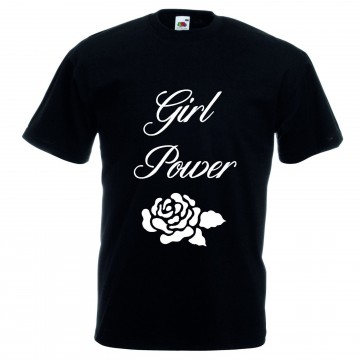 t-shirt cotone con scritta Girl power