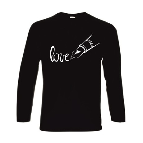 t-shirt cotone manica lunga con scritta love