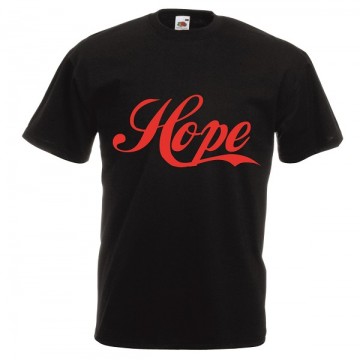 t-shirt cotone scritta HOPE rossa
