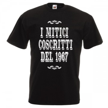 t-shirt cotone scritta i mitici coscritti 1967