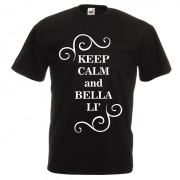 t-shirt cotone scritta keep calm and bella li