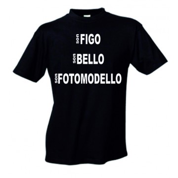 T-SHIRT IN COTONE Son FIGO son BELLO son FOTOMODELLO