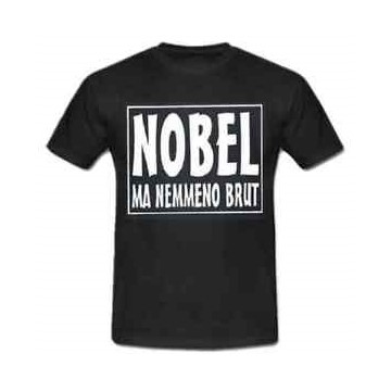 t-shirt m/c frase spiritosa "nobel ma nemmeno.."