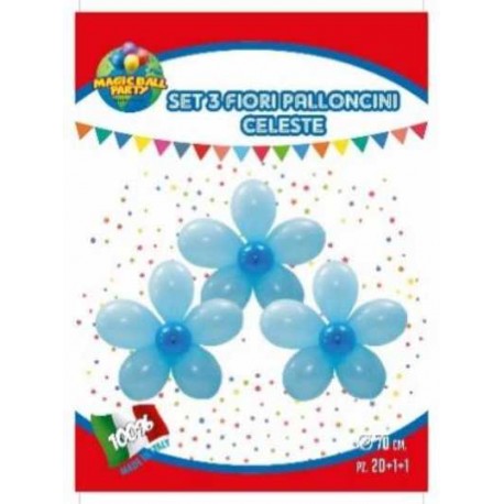Set 3 fiori da costruire con i palloncini azzurri magic ball party - Pazza  Idea Regali Ingrosso