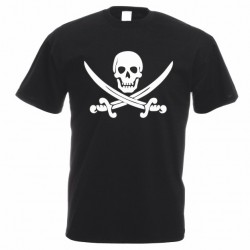 T-shirt in cotone con teschio pirati